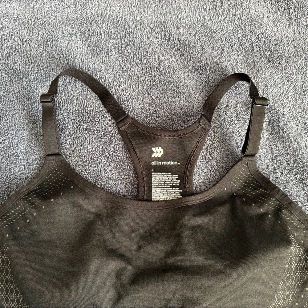 All In‎ Motion Black Sports Bra Size Large